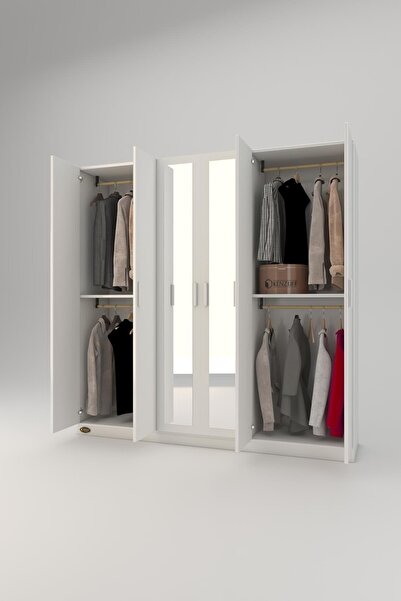 Kenzlife Gardırop 6 Kapılı Anemon 180*180*42 Byz Aynalı Gardolap Dolap