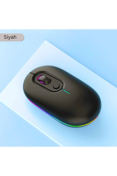 Abbruch Kablosuz Mouse Bluetooth Wireless  Çift Mod'lu USB 2.4g Şarj Edilebilir 800/1200/1600dpi Rgb Fare