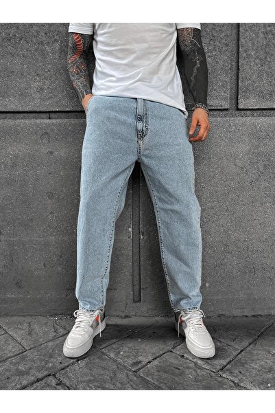 Erkek Reguler Kesim Açık Mavi Denim Pantolon