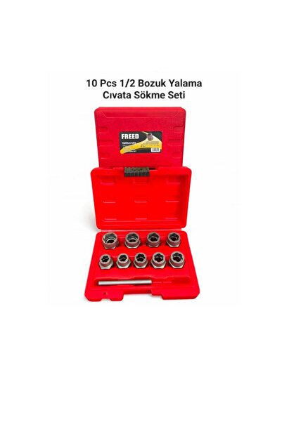 FIRAT HIRDAVAT 10 Parça 1/2" Yıpranmış Cıvata ve Bozuk Somun Sökme Lokma Seti