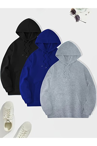 MODAVİBE سويت شيرت بغطاء للرأس - جيب الكنغر، تصميم كبير الحجم