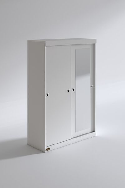 Kenzlife Gardırop Sürgülü Kapaklı Kapılı 120 Papatya Byz Aynalı Gardolap Dolap