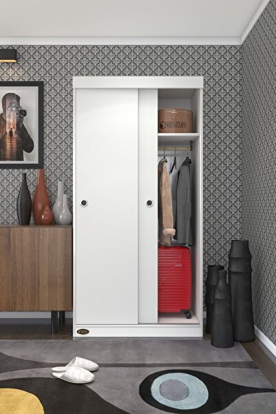 Kenzlife Gardırop Sürgülü Kapaklı Kapılı Karanfil090 Byz Gardolap Dolap