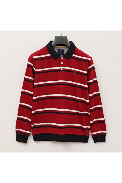 Dio Rise Ανδρικό μακρυμάνικο μπλουζάκι πόλο με λαιμόκοψη - CZT-143 - Κόκκινο