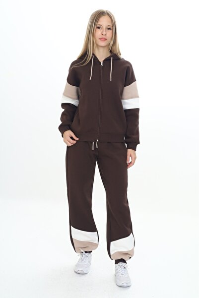 Toontoy Κοριτσίστικο σετ αθλητικής φόρμας με με κουκούλα φερμουάρ Garni με λεπτομέρειες