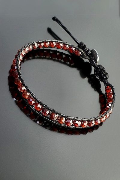 Seven Art Jewelry Natural Stone Silver Bracelet, Zircon Bracelet, Red Bracelet, Gift Bracelet