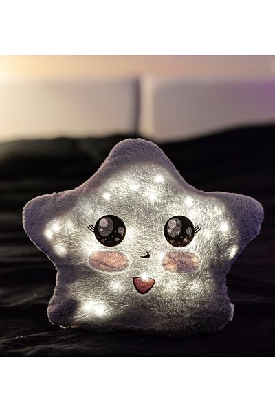 Özgüner Oyuncak Soft Plush Star Pillow with Led Light - Have Your Night Light!