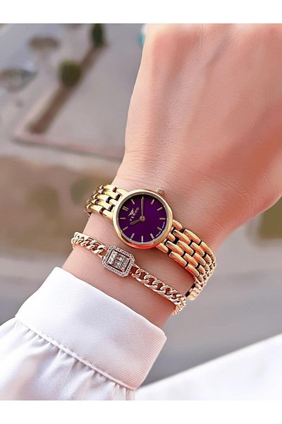 FERRO 3 Atm Water Resistant Special Design Women's Wrist Watch & Bracelet - Steel Band Vs.Blkt.0037