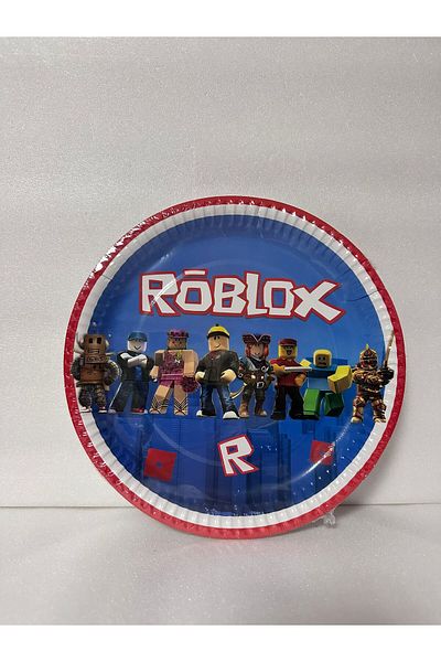 Cadde Süs Roblox Set of 8 Paper Plates and Cups