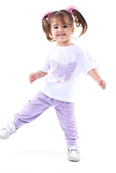 minikiss Waflee Örme Kumaş Kapşonlu Kız Çocuk 3lü Takım