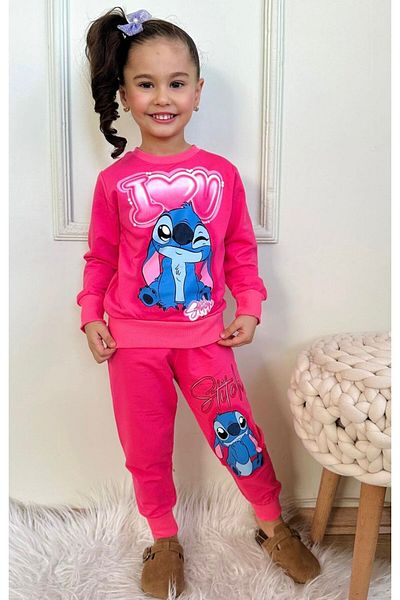 LİLLYPİCCA Stitch Patterned Sweatshirt and Sweatpants Set