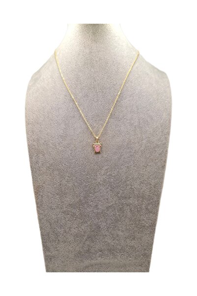 Han Ticarethane Altın Renk Pembe Baykuş Model Kolye