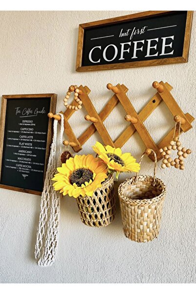 afralya home Çok Amaçlı Sepet 2'li Sepet / Askı Sepet Dekoratif Hasır Sepet /...