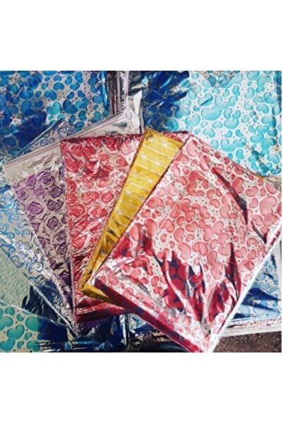 Genel Markalar 20 Adet 30x45 Cm Metalize Bantlı Hediye Poşeti , Metalize Hediye Paketi Poşeti Jelatin