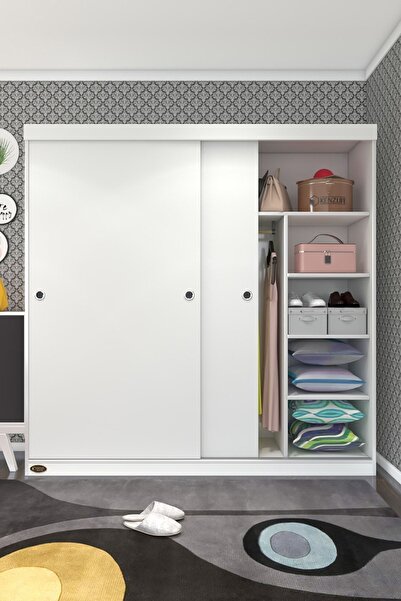 Kenzlife Gardırop Sürgülü Kapaklı Kapılı 180 Papatya Byz Gardolap Dolap