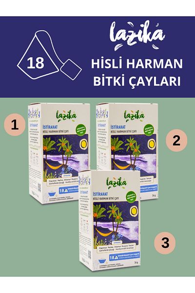 LAZİKA (Set of 3) Pacifluorated Sleep Tea-Hisli Harman Rest