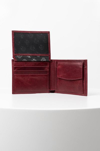 BAYDERİ Andra Genuine Leather Polite Wallet with Coin Tank