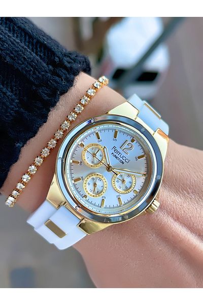 Ferrucci Function Silicone Cord Women's Wristwatch 3 Atm Waterproof with 2 Years Warranty
