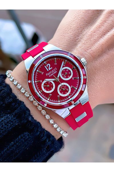 Ferrucci Function Silicone Cord Women's Wristwatch 3 Atm Waterproof with 2 Years Warranty