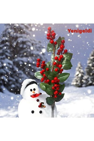 Yenigeldi New Year's Kokina Branches Christmas Red Berry for Christmas Tree Decoration New Year's Ornaments T1131