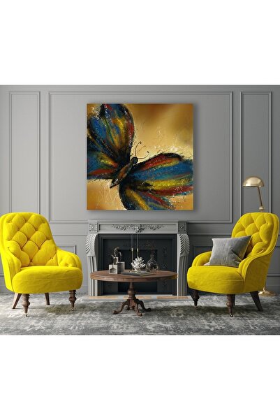 bestablo Πολύχρωμη ζωγραφική σε καμβά με πεταλούδες