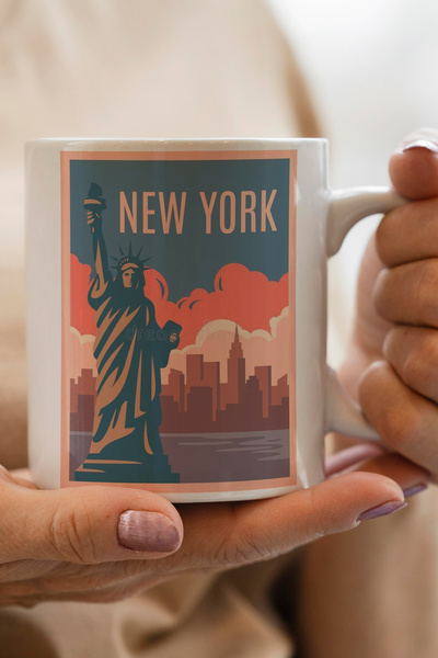 South Steel كوب بطبعات مدينة نيويورك