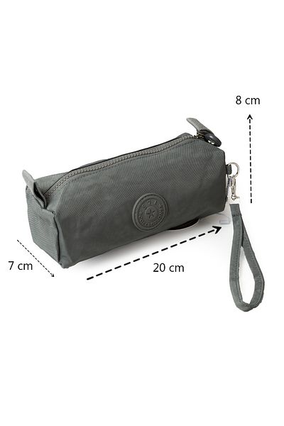 İMAKS Crinkle / Clinker Single Zippered Wrist Strap Mobile Phone Clutch Bag Wallet Pen Holder Gray 1115H