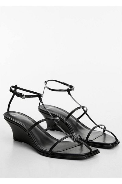 MANGO Woman Leather banded sandals