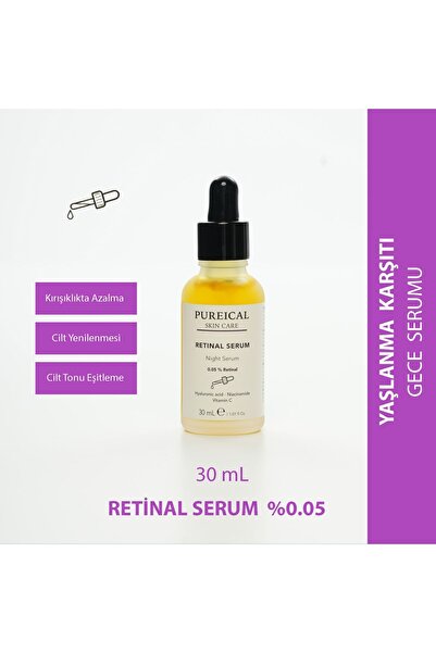 PUREICAL Retinal Serum, Leke Karşıtı, Hyaluronik Asit, Niacinamide, %0,05 Ret...