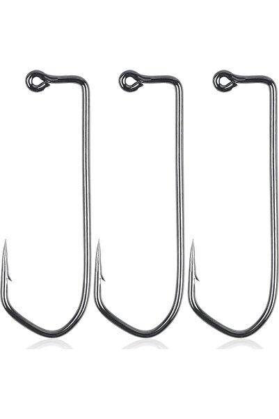 Hokkaido 50 Adet No:1/0 Yüksek Karbonlu Çelik,90 Derece Offset,jig Head,silik...