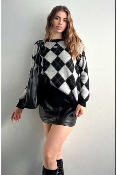 yeditepe fashion Baklava Pattern Knitwear Sweater