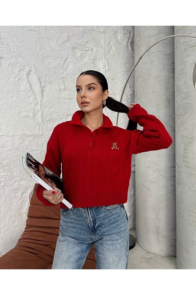 İLKCET MODA الدب التطريز الشعر متماسكة المرأة سترة قصيرة