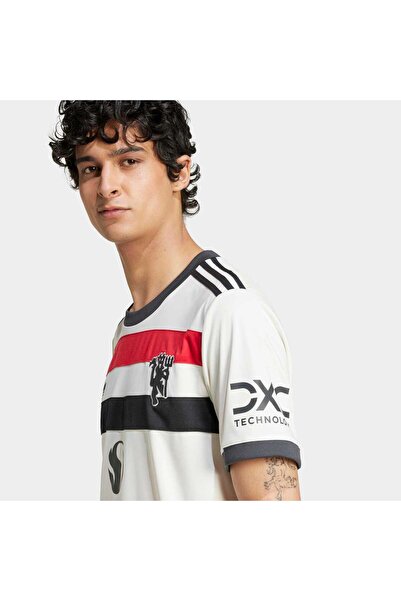 adidas جيرسي مانشستر يونايتد 24/25 3 Jsy للرجال باللون الأبيض (IY7806)