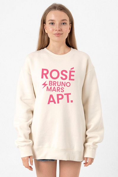 Tshirthane Blackpink Rose Bruno Mars Apt Ecru Women's 2Ip Sweatshirt