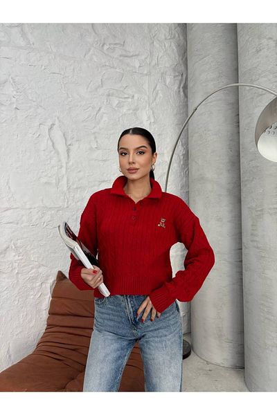İLKCET MODA الدب التطريز الشعر متماسكة المرأة سترة قصيرة