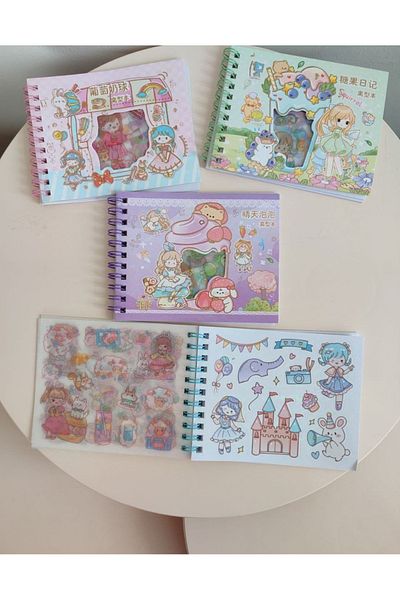 senacacollection Carte de autocolante spiralată Demontați Lipiți Reutilizabil 20 de pagini