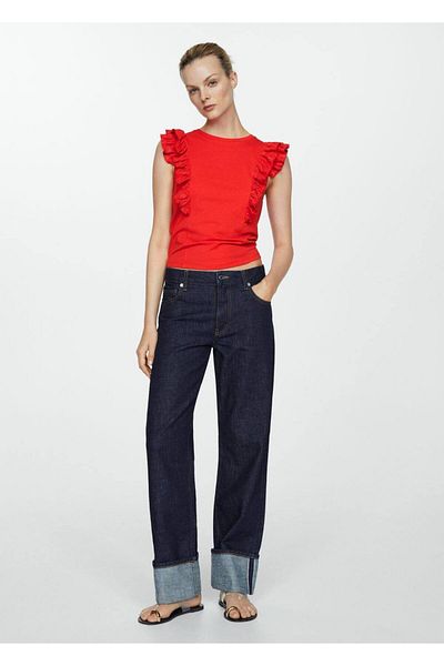 MANGO Woman T-Shirt aus Baumwolle mit Rüschen