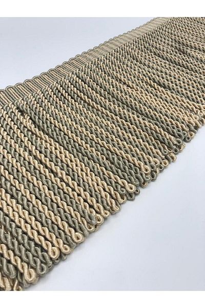 KATMERTEKS Bouillon Fringe 6 Meters Sand Green-Cappuccino Color