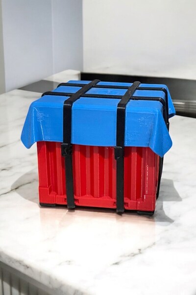 FigürDizayn Pubg Airdrop - 10 cm Red Blue Air Drop Box, Figure Toy Design