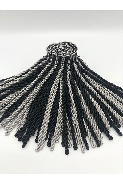 KATMERTEKS Bulyon Fringe 6 Meters Black-Smoke Color