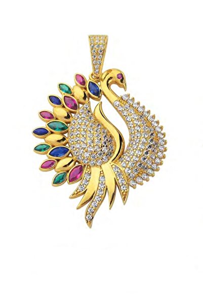 THE SILVER JEWELRY Tavus Kuşu 14K Altın Kaplama