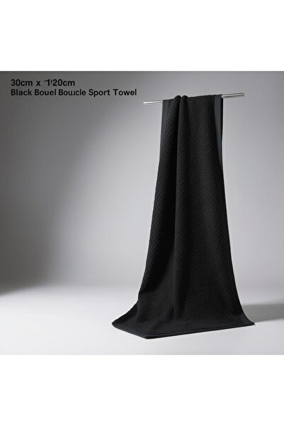 Mokita Home 30x120 см антибактеріальний чорний спортивний рушник - бавовняний, для тренажерного залу, боксу, тенісу