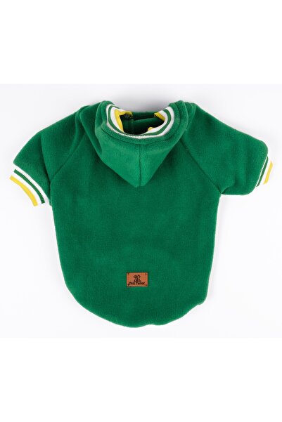Peti Tailor Köpek Sweatshirt Kapşonlu Yeşil Ribanalı Polar Kışlık Kedi Kıyafeti
