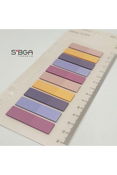 sibga tasarım Transparent Colored Post-It Note Paper - 200 Sheets Bookmark Sticker