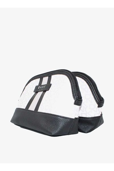 Dkny Monogram Print Pouch with Zip Closure - Set of 2