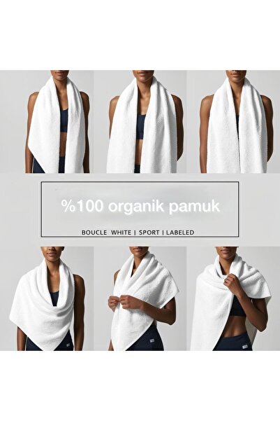 Mokita Home Білий рушник для спортсменів з бавовни Gym Fitness Бокс Теніс Антибактеріальний спортивний рушник 30x120 см