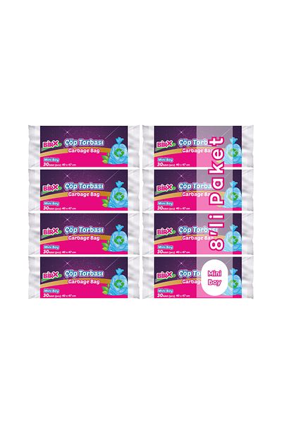 BIRX Garbage Bag Mini Size 40X47 cm 8 Rolls of 30 Total 240 Pieces (Small Size)