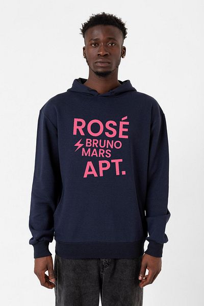 Tshirthane BLACKPINK ROSE BRUNO MARS APT - Ανδρικό κουκούλα Navy Blue 3ip