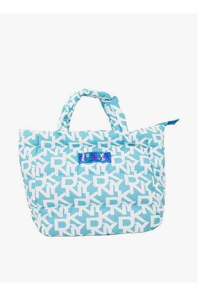 Dkny Monogram Print Pouch with Double Handle and Zip Closure