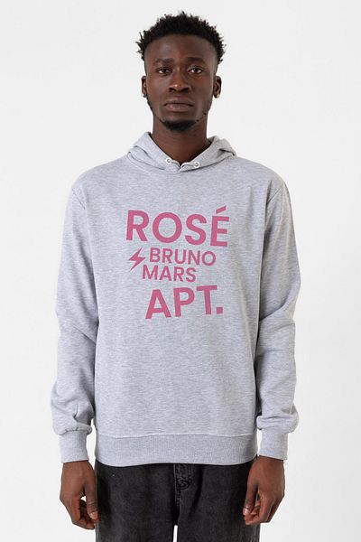 Tshirthane Ανδρικό φούτερ με κουκούλα 3 κορδόνια - BLACKPINK ROSE BRUNO MARS APT Grimelanj